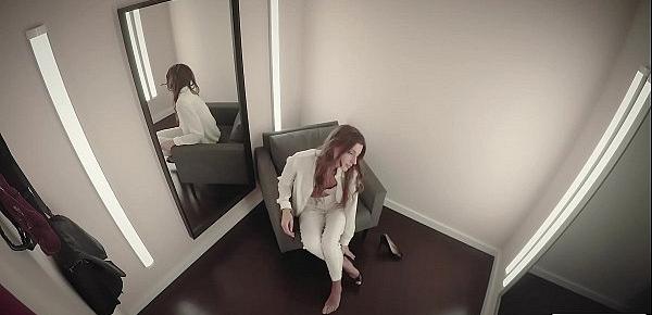  Horny secretary Melena Maria fucks her ass in a lingerie fitting room